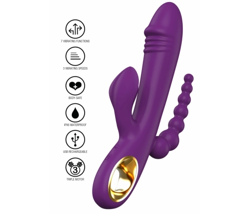 Caleona Triple Temptation Multi-Zone Vibrator Pink 10 Modes 8713221841834