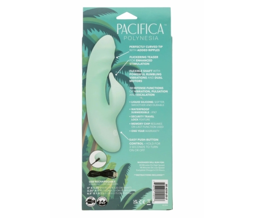 CalExotics Pacifica Polynesia Dual Stimulator Liquid Silicone, Waterproof, USB