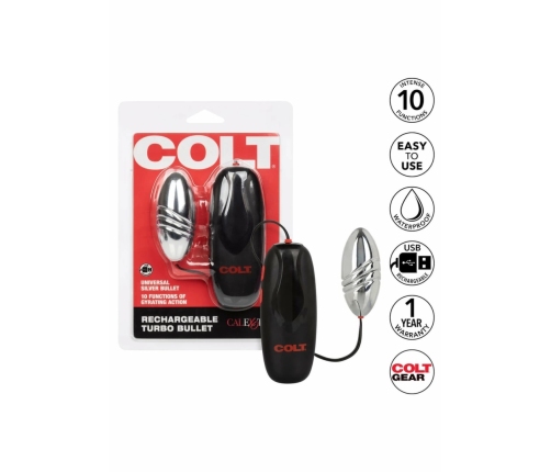 COLT Turbo Bullet Rechargeable Intimate Stimulation Device, Black