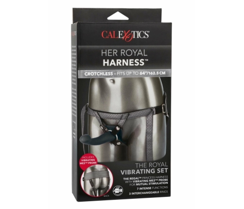 CalExotics Her Royal Harness The Royal Vibrating Set, Vegan Leather, Purple