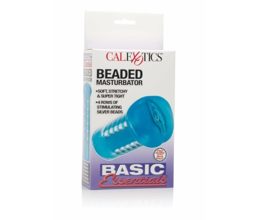 BasicEssentials Beaded Intimate Stroker Transparent TPR 13cm