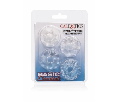 Basic Essentials 4 Pack Super Stretchy TPR Enhancer Rings Set