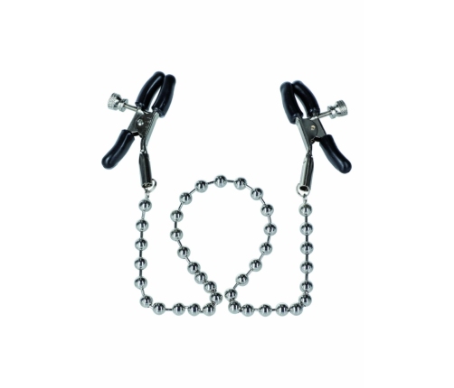 CalExotics Nipple Play Silver Beaded Adjustable Clamps, Nickel-Free Iron