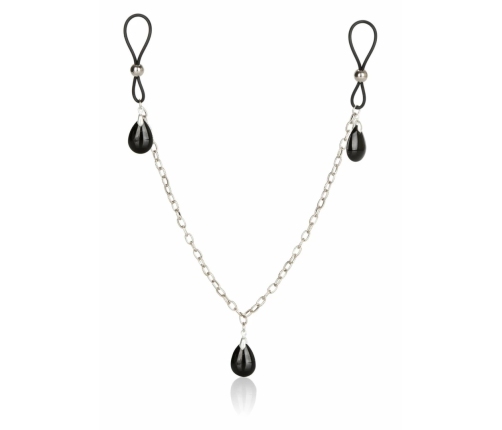Nipple Play Nonpierce Nipple Chain Jewelry Adjustable Onyx Accents