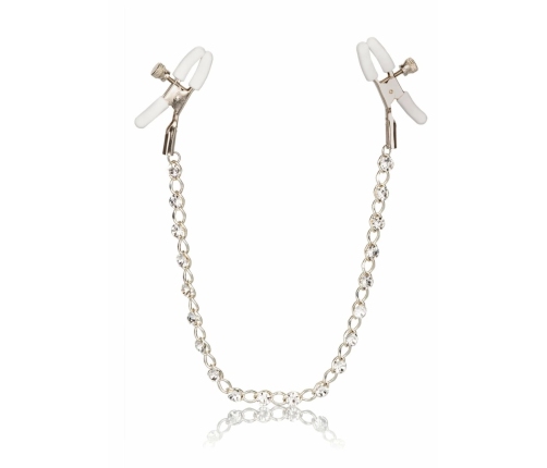 CalExotics Crystal Chain Adjustable Nipple Clamps with Silica Crystals