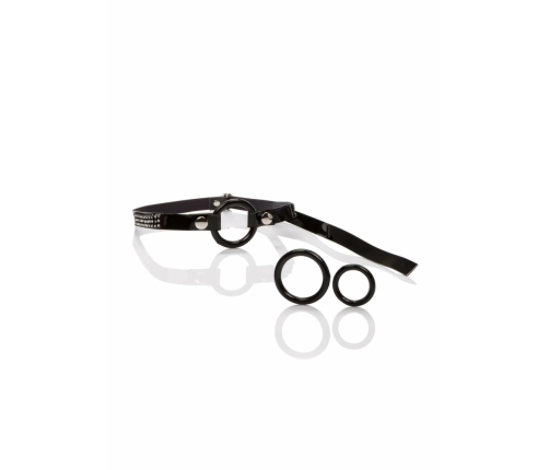 CalExotics Bound By Diamonds Open Ring Gag Adjustable Strap Black