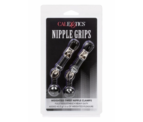 CalExotics Weighted Twist Adjustable Nipple Clamps with Swinging Weights
