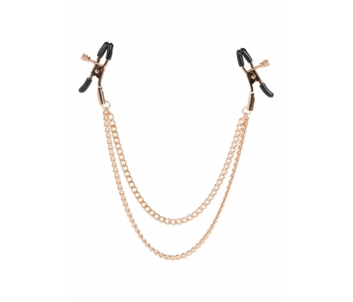 CalExotics Entice Tiered Adjustable Intimate Clamps with Chain, Gold