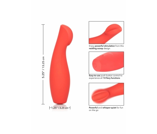 Red Hot Ignite Precision Clitoral Massager, 10 Modes, Waterproof, Red