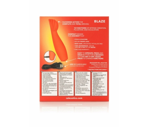 CalExotics Red Hot Blaze Compact Silicone Vibrating Device Red