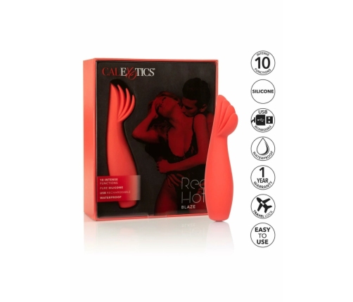 CalExotics Red Hot Blaze Compact Silicone Vibrating Device Red