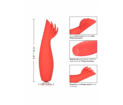 CalExotics Red Hot Blaze Compact Silicone Vibrating Device Red