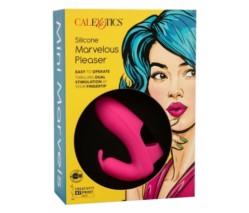 CalExotics Silicone Marvelous Pleaser Finger Vibe, 10 Modes, Pink