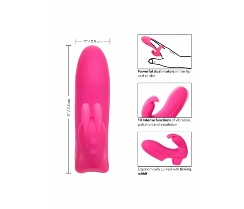 CalExotics Silicone Marvelous Pleaser Finger Vibe, 10 Modes, Pink
