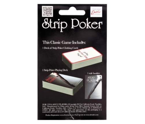Strip Poker Games Classic Card Set for Adults, 2-6 Players, Compact Size
