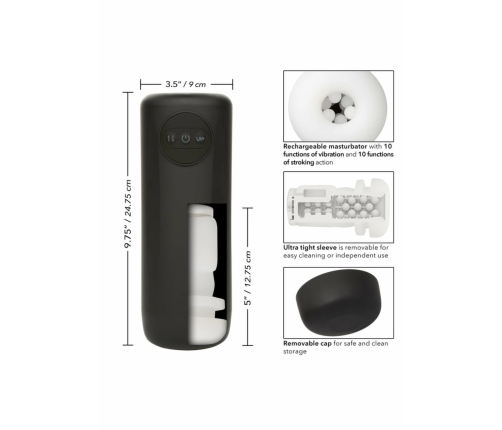 Optimum Power Vibrating & Thrusting Stroker Rechargeable Black IPX7