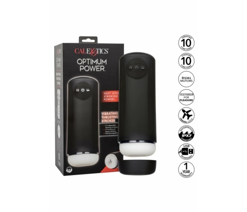 Optimum Power Vibrating & Thrusting Stroker Rechargeable Black IPX7