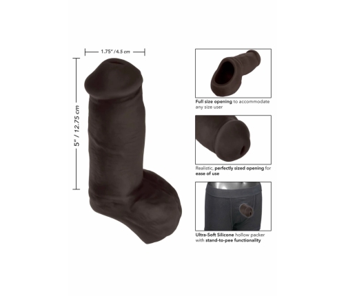 Packer Gear 5 inch Ultra-Soft Silicone STP Black Intimate Device