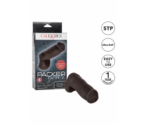 Packer Gear 5 inch Ultra-Soft Silicone STP Black Intimate Device