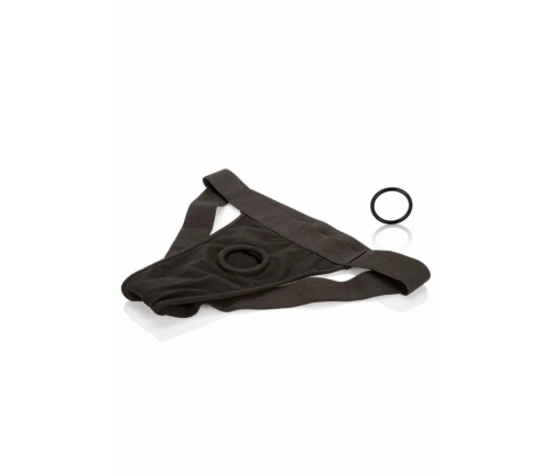 Packer Gear Jock Strap Adjustable Harness with Vibrator Pocket Black