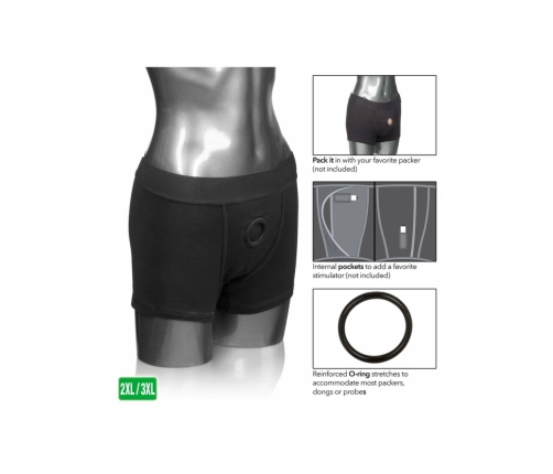 Packer Gear Boxer Brief Harness Black Cotton/Spandex Adjustable 716770081414