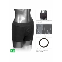 Packer Gear Boxer Brief Harness Black - Comfortable Cotton System L/XL Packer Gear Boxer Brief Harness Black - Comfortable Cotton System L/XL