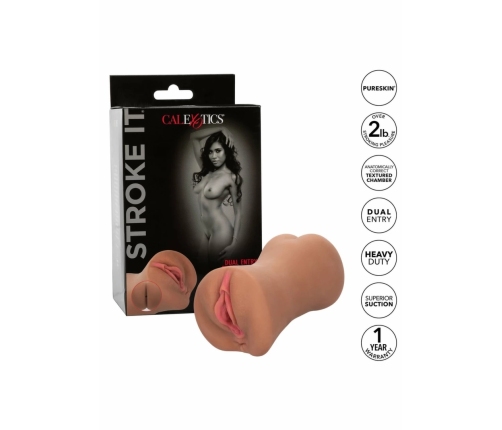 CalExotics Stroke It Dual Entry Sleeve Pure Skin 2-Entry Pink 2lbs