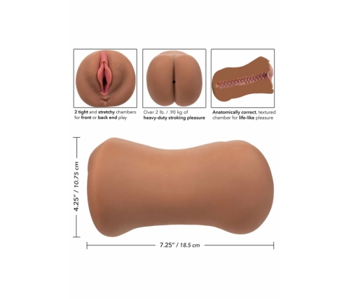 CalExotics Stroke It Dual Entry Sleeve Pure Skin 2-Entry Pink 2lbs