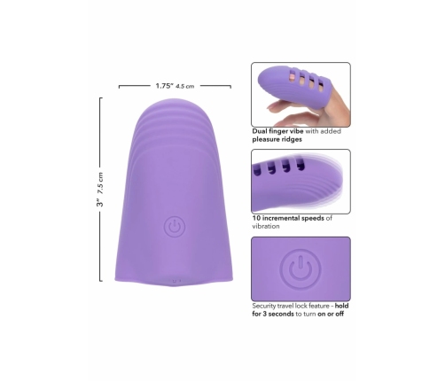 Dr. Laura Berman Rechargeable Finger Vibe Dual Motor, 10 Modes, Purple