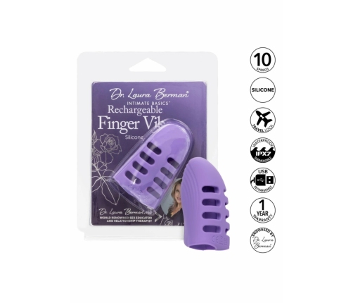 Dr. Laura Berman Rechargeable Finger Vibe Dual Motor, 10 Modes, Purple