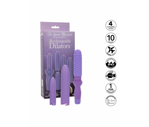 Dr. Laura Berman Rechargeable Dilators Set 4 Sizes + Silicone Sleeve