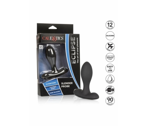 Eclipse Slender Probe Silicone Flexible Intimate Massager Black