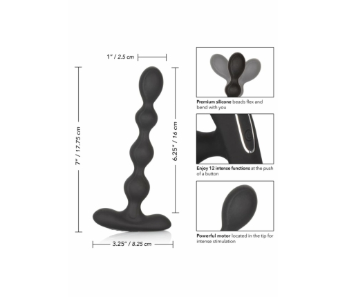Eclipse Slender Beads Silicone Flexible Vibration Probe Black