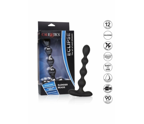 Eclipse Slender Beads Silicone Flexible Vibration Probe Black