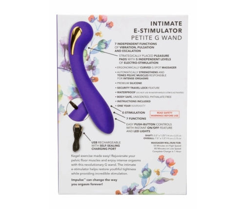 eStim Petite G Wand by Impulse - Compact Intimate Massager, 5 E-Stim Modes