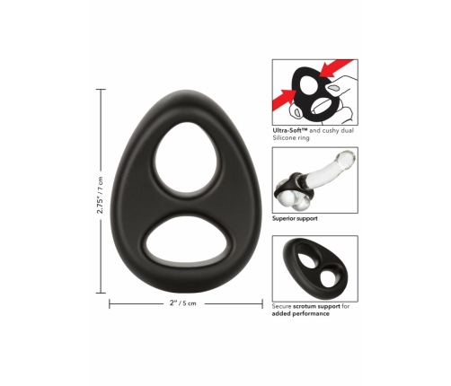 CalExotics Ultra Soft Dual Ring Silicone Support System Black