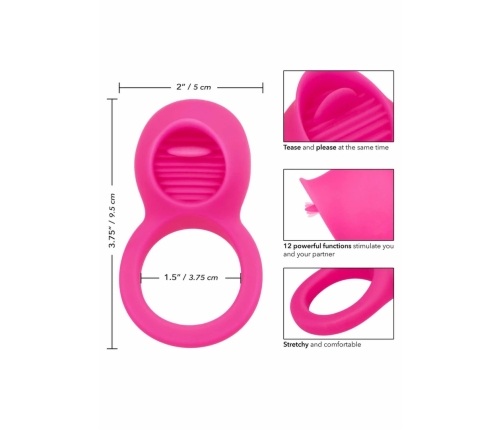 CalExotics Teasing Tongue Enhancer Silicone Rechargeable Ring Black