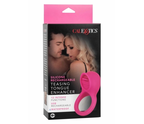 CalExotics Teasing Tongue Enhancer Silicone Rechargeable Ring Black