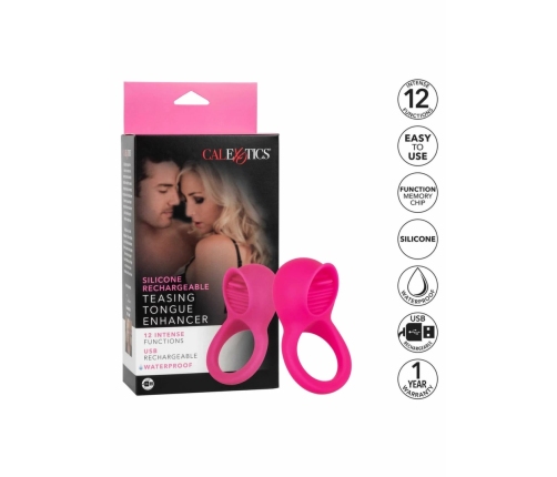 CalExotics Teasing Tongue Enhancer Silicone Rechargeable Ring Black