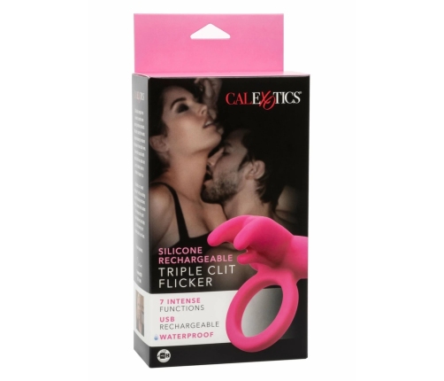 CalExotics Triple Clit Flicker Rechargeable Silicone Intimate Ring