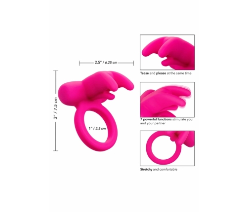 CalExotics Triple Clit Flicker Rechargeable Silicone Intimate Ring
