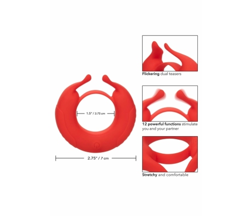 CalExotics Taurus Enhancer Rechargeable Silicone Ring, Dual Motors, Black