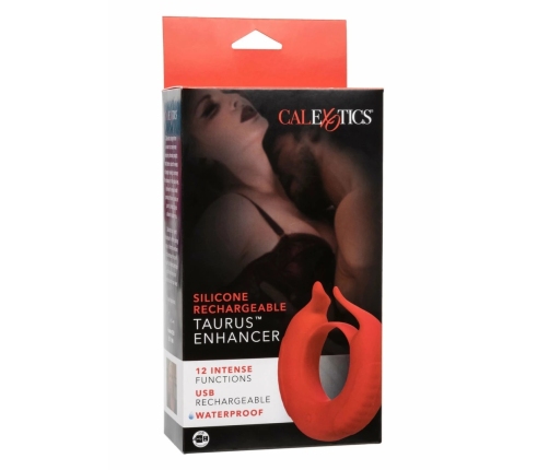 CalExotics Taurus Enhancer Rechargeable Silicone Ring, Dual Motors, Black