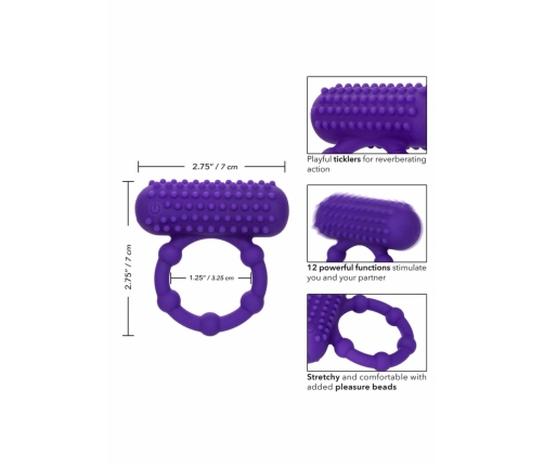 Maximus 5 Bead Rechargeable Silicone Ring - 12 Vibration Modes, Waterproof