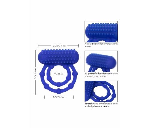 Pipedream 10 Bead Maximus Ring Rechargeable Dual-Ring System Silicone