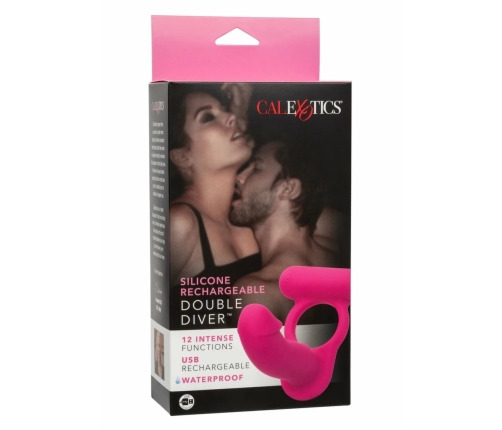 CalExotics Double Diver Silicone Rechargeable Intimate Ring Blue