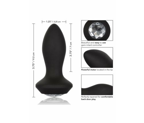 CalExotics Power Gem Vibrating Petite Crystal Probe, Silicone, Purple