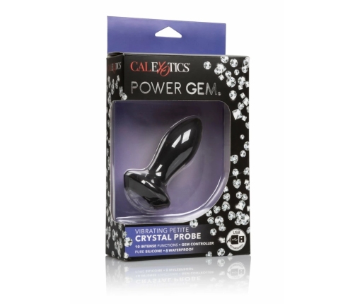 CalExotics Power Gem Vibrating Petite Crystal Probe, Silicone, Purple