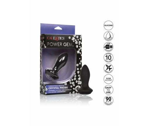 CalExotics Power Gem Vibrating Petite Crystal Probe, Silicone, Purple