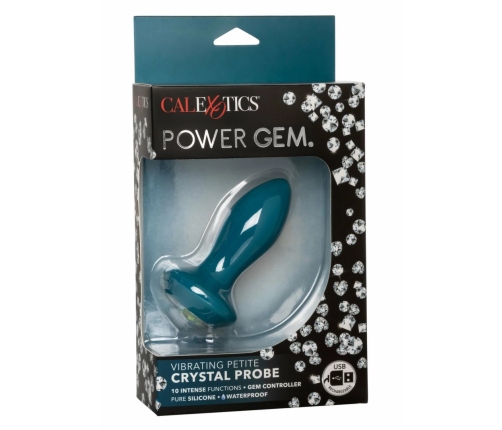 CalExotics Power Gem Vibrating Petite Crystal Probe, Silicone, Pink